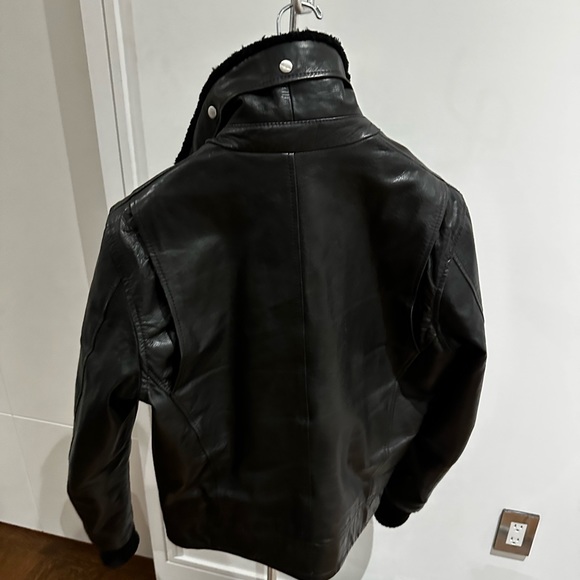 Diesel men’s leather bomber jacket black size clean - Picture 2 of 3